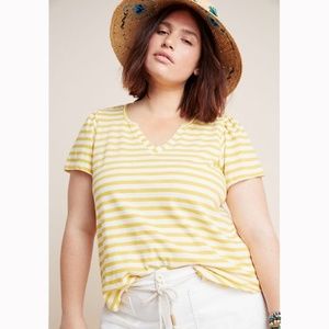Anthropologie Yellow/White Striped Top NWT